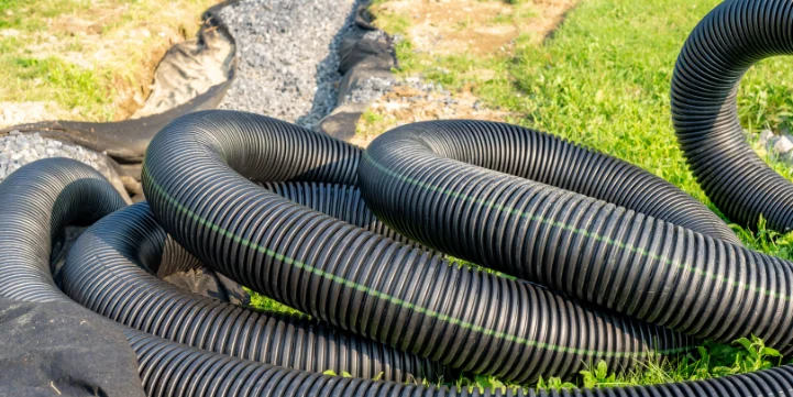 french drain vs dry creek bed yard drainage virginia